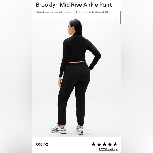 Athleta Black 12 Tall Brooklyn Mid Rise Ankle Pant - Picture 12 of 13